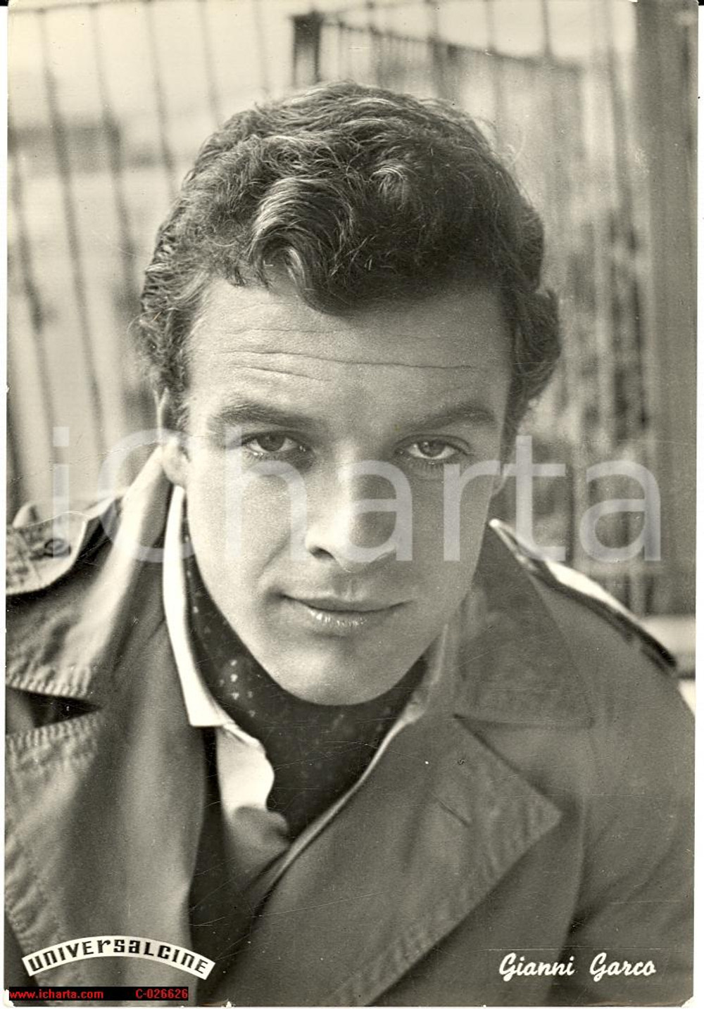 Cartolina originale da collezione 1965 ca Ritratto Gianni GARKO in Morte di aun amico *Cartolina VINTAGE FG NV 1