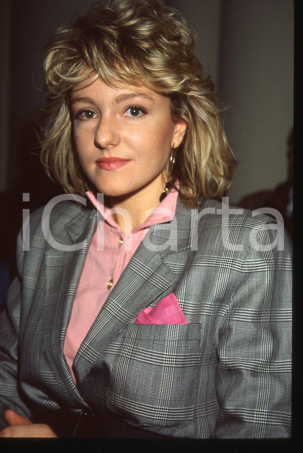 35mm vintage slide* 1988 RAI DUE Maria Sole SANTASILIA - Ritratto conduttrice *4