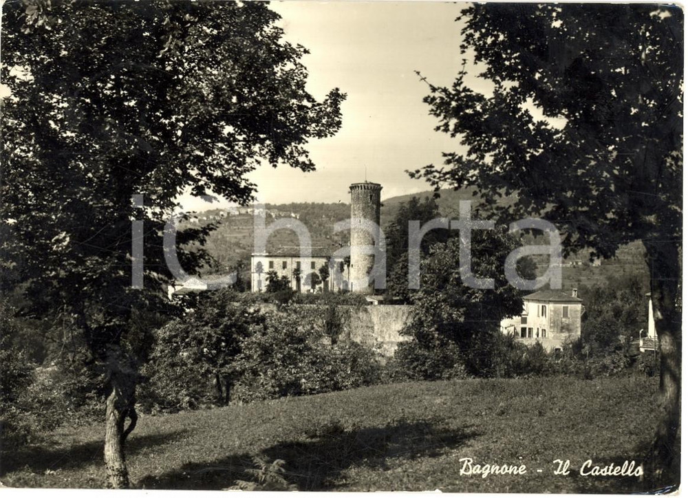 Cartolina originale da collezione 1958 BAGNONE (MS) Veduta del Castello cartolina FG VG 1