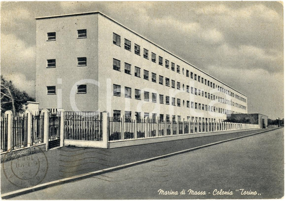 Cartolina originale da collezione 1952 MARINA DI MASSA (MS) Veduta colonia TORINO FG VG 1