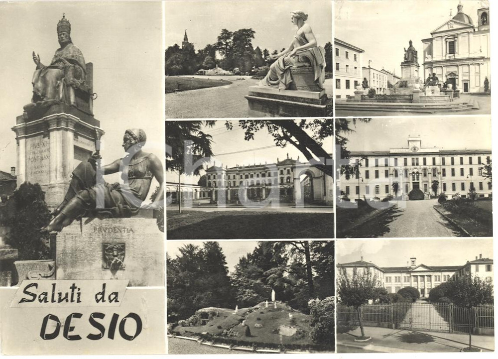 Cartolina originale da collezione 1960 ca DESIO (MB) Saluti da DESIO Vedutine FG VG 1