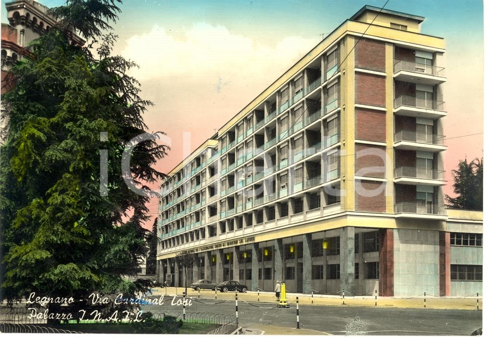 Cartolina originale da collezione 1959 LEGNANO (MI) Palazzo INAIL FG VG 1