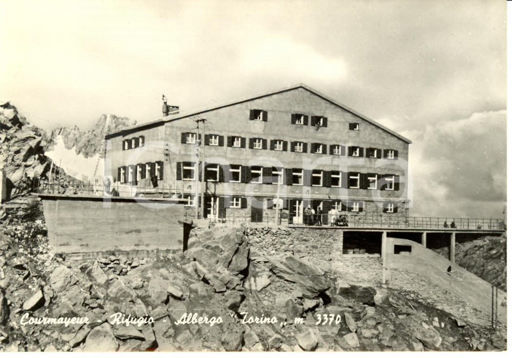 Cartolina originale da collezione 1950 ca COURMAYEUR (AO) Rifugio - Albergo Torino *Cartolina postale FG NV 1
