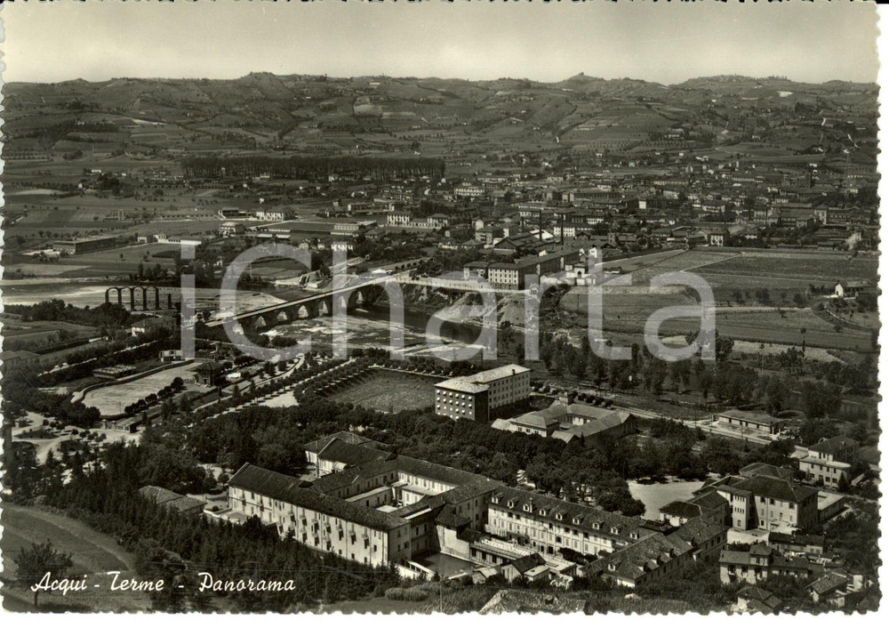 Cartolina originale da collezione 1950 ca ACQUI TERME (AL) Panorama della cittÃ  *Cartolina FG NV 1