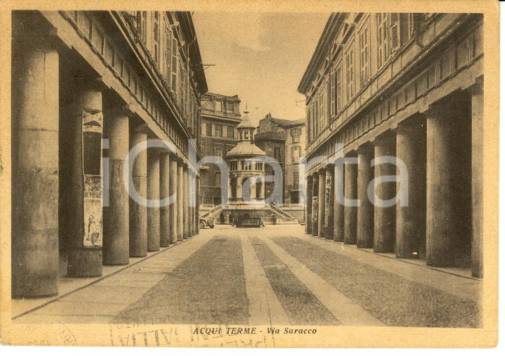 Cartolina originale da collezione 1950 ca ACQUI TERME AL Via Saracco Cartolina postale FG VG 1