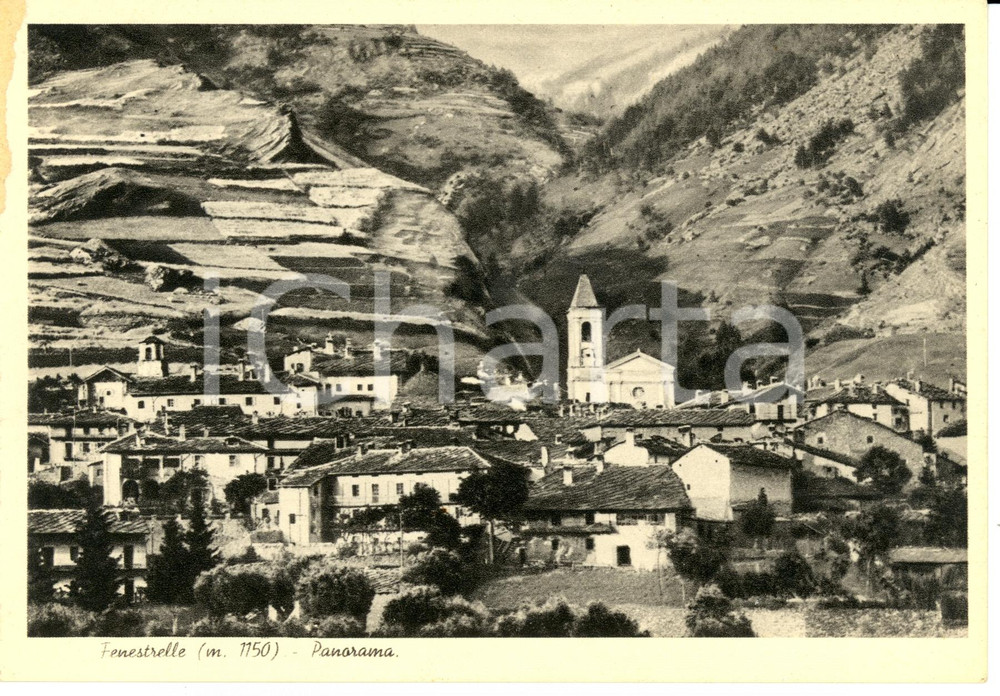Cartolina originale da collezione 1950 ca FENESTRELLE (TO) Panorama *Cartolina DANNEGGIATA FG NV 1