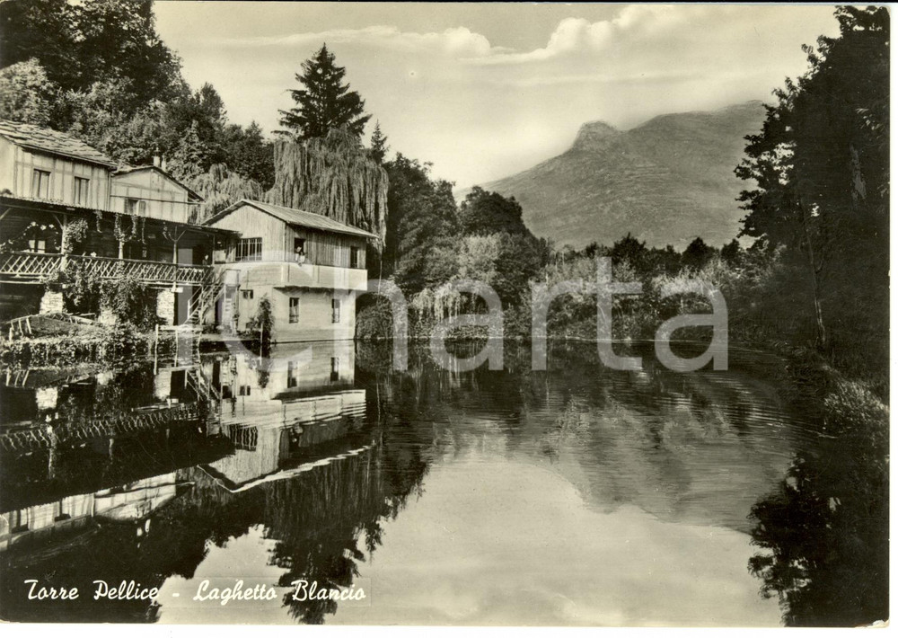 Cartolina originale da collezione 1950 ca TORRE PELLICE (TO) Laghetto Blancio *Cartolina postale FG NV 1