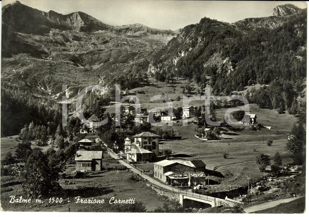 Cartolina originale da collezione 1957 BALME (TO) Panorama frazione CORNETTI *Cartolina postale FG VG 1
