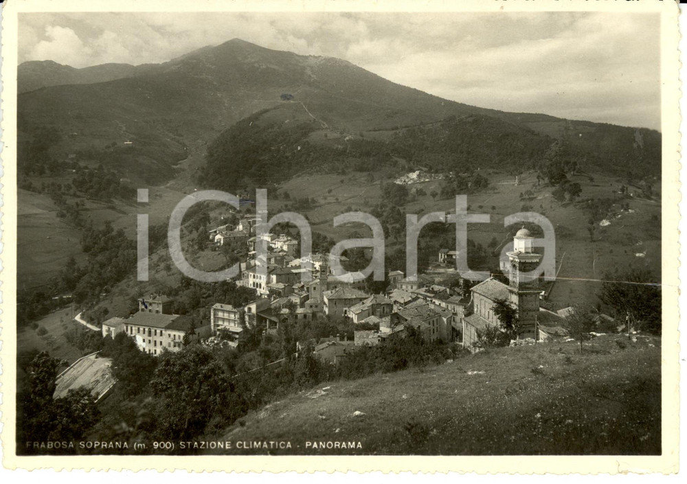 Cartolina originale da collezione 1950 ca FRABOSA SOPRANA CN Panorama Cartolina DANNEGGIATA FG NV 1