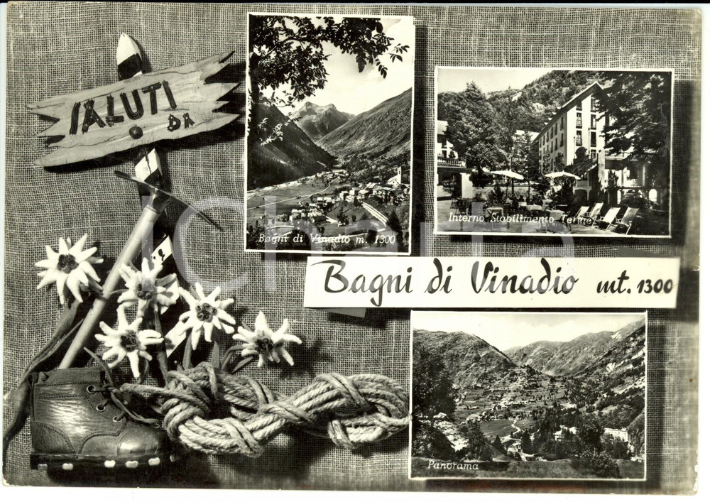 Cartolina originale da collezione 1965 BAGNI DI VINADIO (CN) Vedutine *Cartolina postale FG VG 1