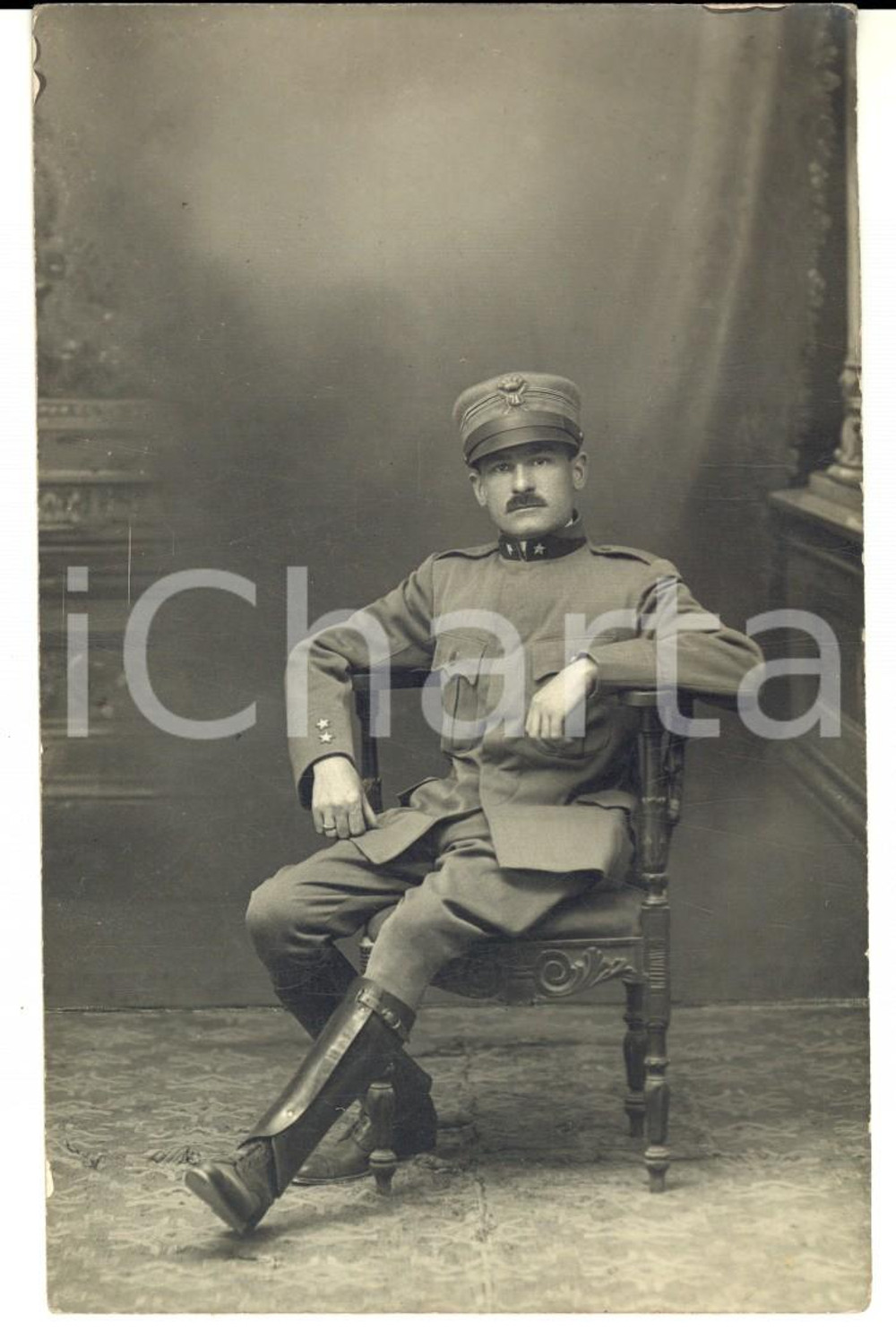 Fotografia d'epoca originale 1920 ca REGIO ESERCITO Ritratto di ufficiale del 71Â° Reggimento Fanteria *Foto 1
