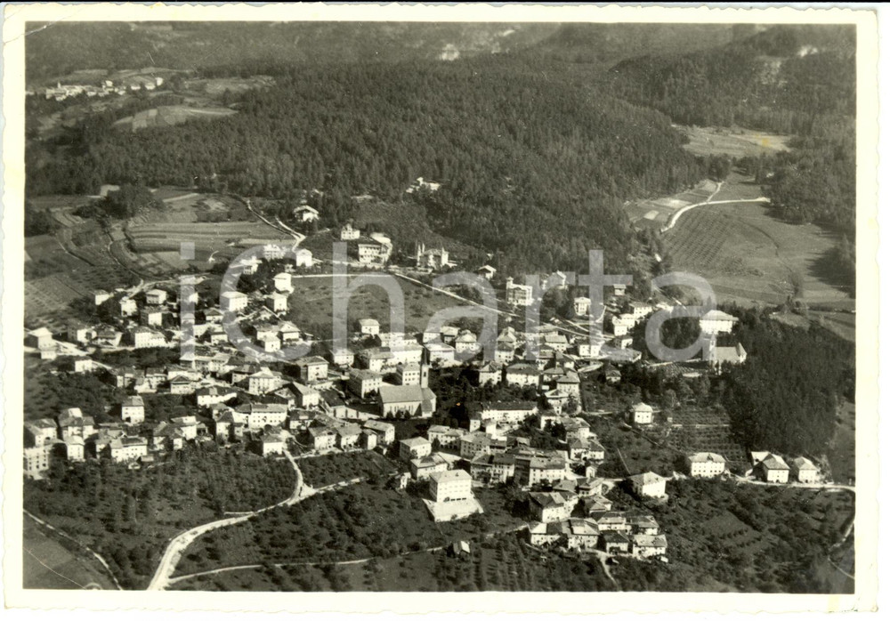 Cartolina originale da collezione 1956 COREDO (TN) Panorama visto dall'aereo *Cartolina postale FG VG 1