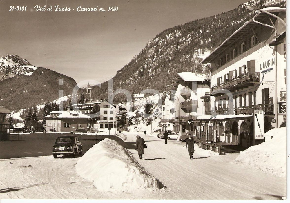 Cartolina originale da collezione 1964 CANAZEI (TN) Panorama *Cartolina postale FG VG 1