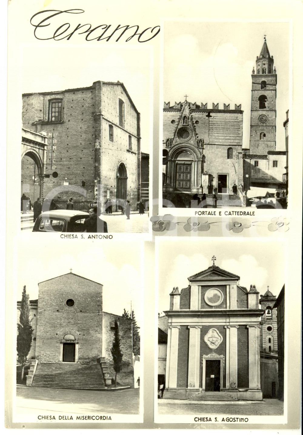 Cartolina originale da collezione 1955 TERAMO Vedutine di Chiese *Cartolina postale FG VG 1