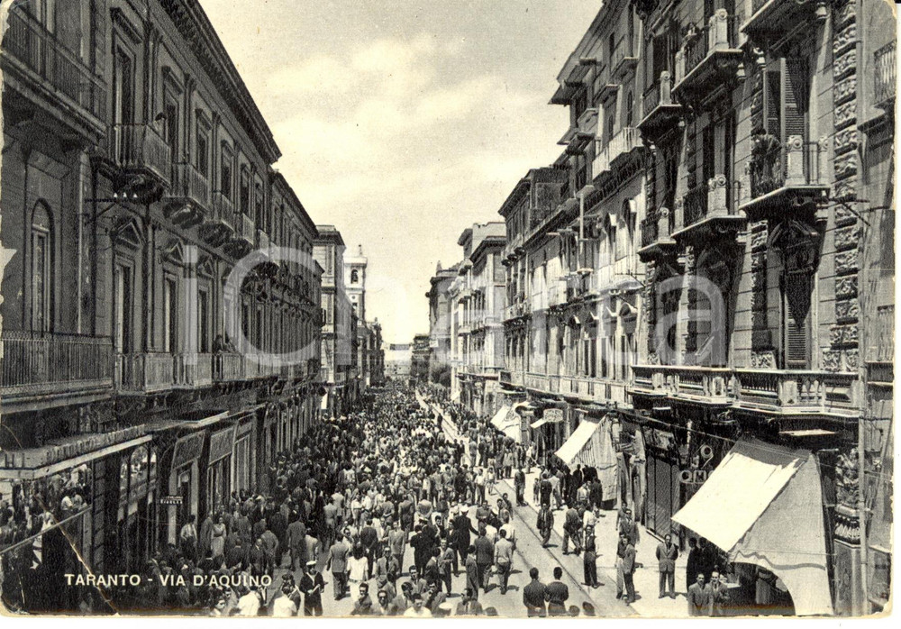 Cartolina originale da collezione 1949 TARANTO Via d'Aquino *Cartolina postale FG VG 1