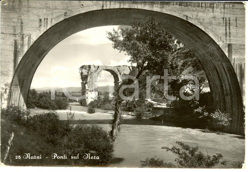 Cartolina originale da collezione 1965 NARNI (TR) Veduta dei ponti sul Nera *Cartolina postale FG VG 1