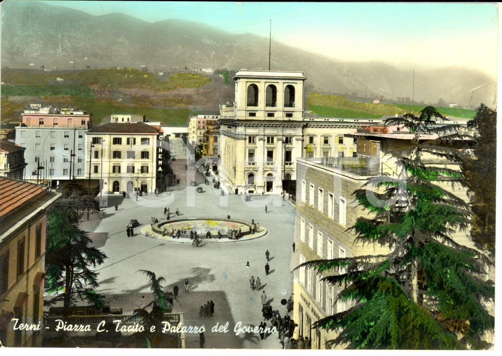 Cartolina originale da collezione 1959 TERNI Piazza Tacito e Palazzo del Governo Cartolina postale FG VG 1