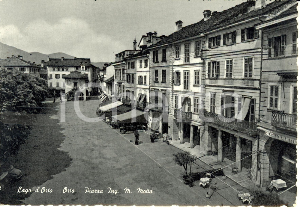 Cartolina originale da collezione 1950 ca ORTA (NO) Piazza Ing. MOTTA *Cartolina postale FG NV 1