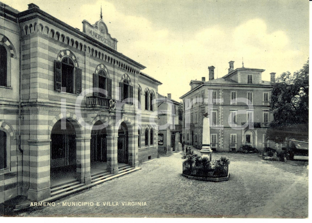Cartolina originale da collezione 1940 ca ARMENO (NO) Municipio e Villa VIRGINIA *Cartolina postale FG NV 1