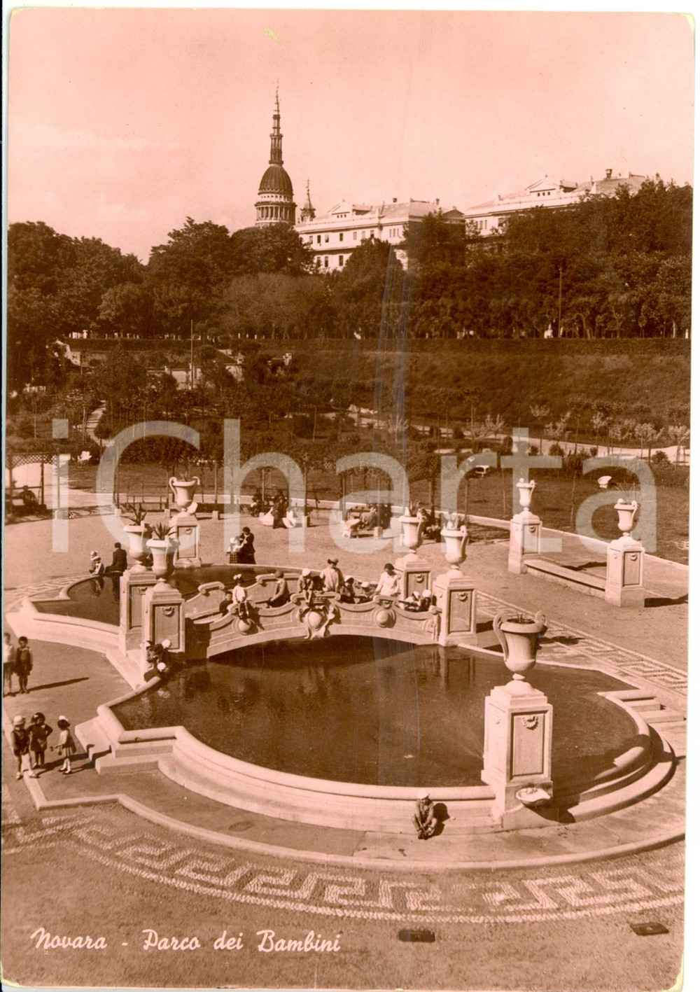 Cartolina originale da collezione 1950 ca NOVARA Parco dei bambini  *Cartolina FG NV 1
