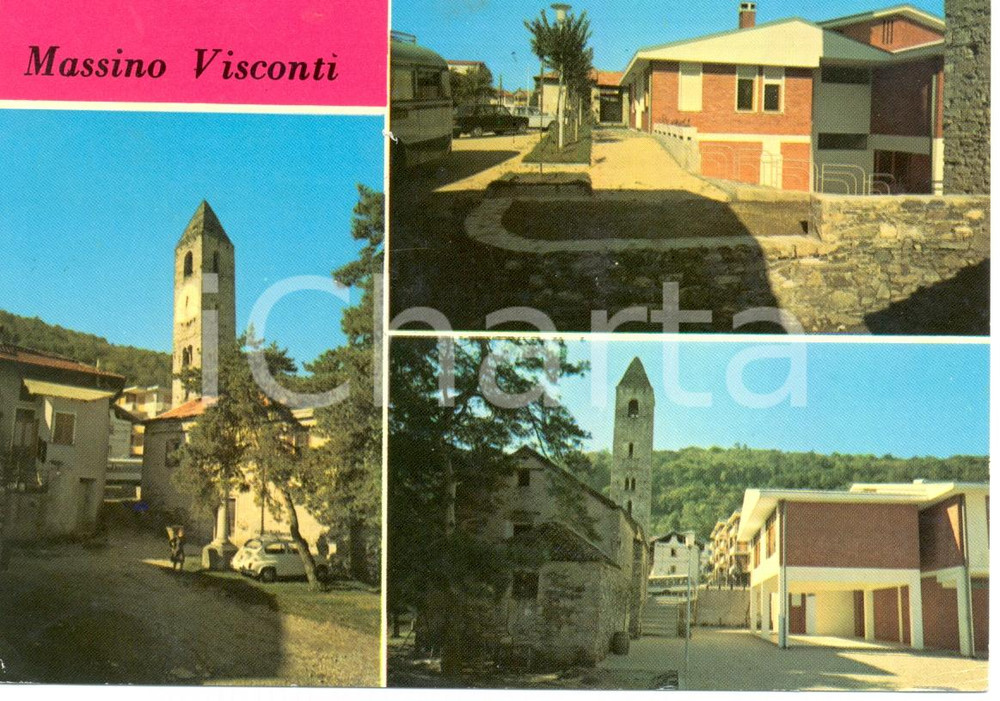 Cartolina originale da collezione 1971 MASSINO VISCONTI (NO) Vedutine LAGO MAGGIORE *Cartolina FG VG 1