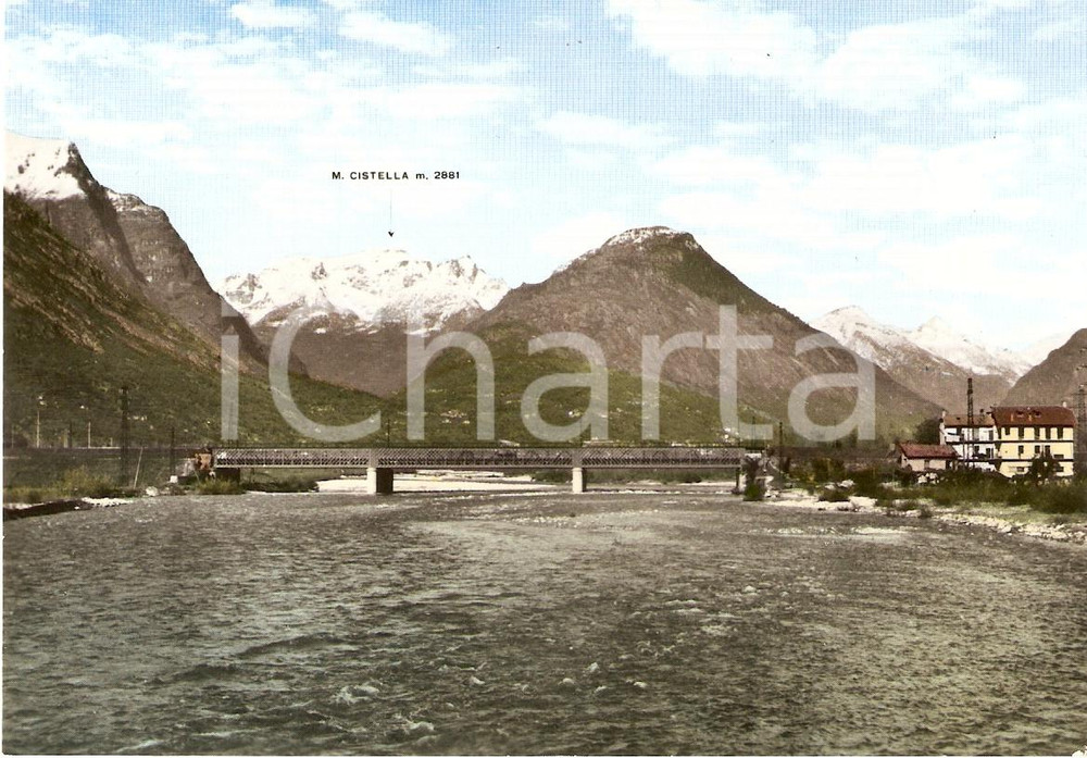 Cartolina originale da collezione 1955 ca DOMODOSSOLA VB Fiume Toce Ponte MIZZOCOLA Monte CISTELLA Cartolina FG 1