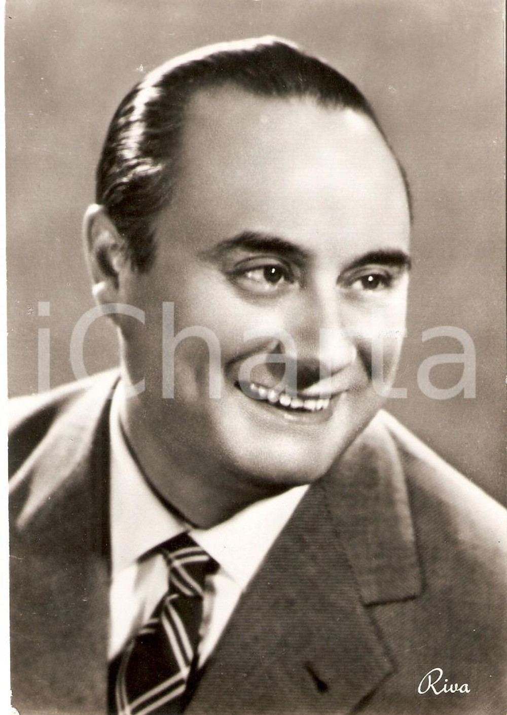 Cartolina originale da collezione 1955 ca TELEVISIONE Mario RIVA Ritratto Cartolina FG NV 1