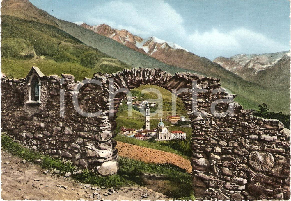 Cartolina originale da collezione 1950 ca EDOLO BS La cittÃ  vista dal CALVARIO Panorama Cartolina FG NV 1