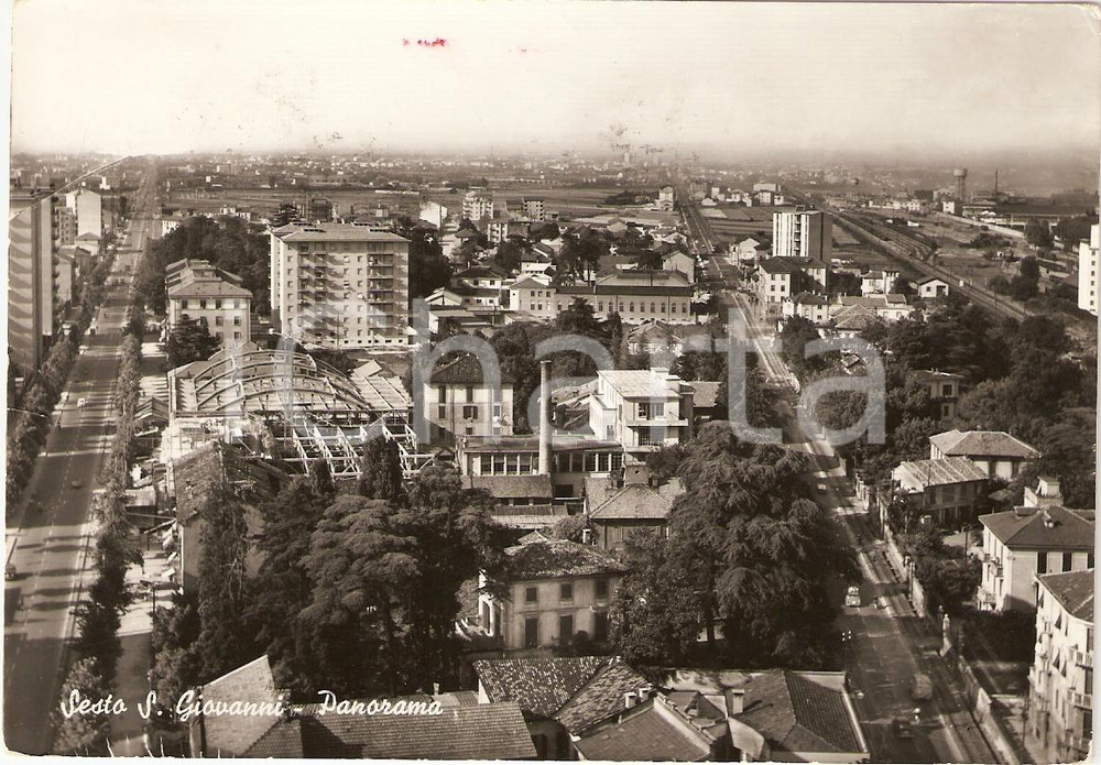 Cartolina originale da collezione 1966 SESTO SAN GIOVANNI MI Veduta aerea sulla cittÃ  Cartolina FG VG 1