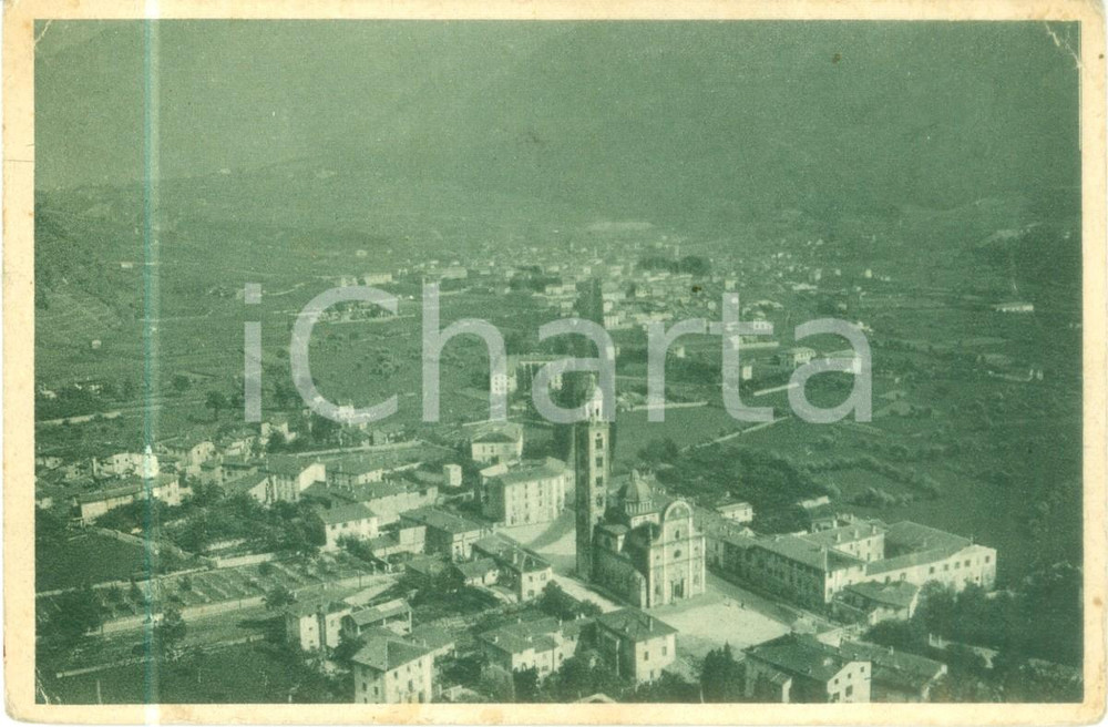 Cartolina originale da collezione 1950 TIRANO SO Veduta aereo del Santuario della Madonna Cartolina FG VG 1