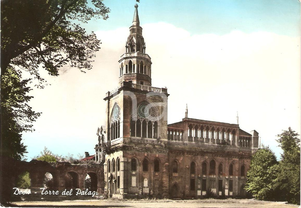 Cartolina originale da collezione 1962 Desio MI Parco TITTONI Veduta della Torre del PALAGI Cartolina FG VG 1