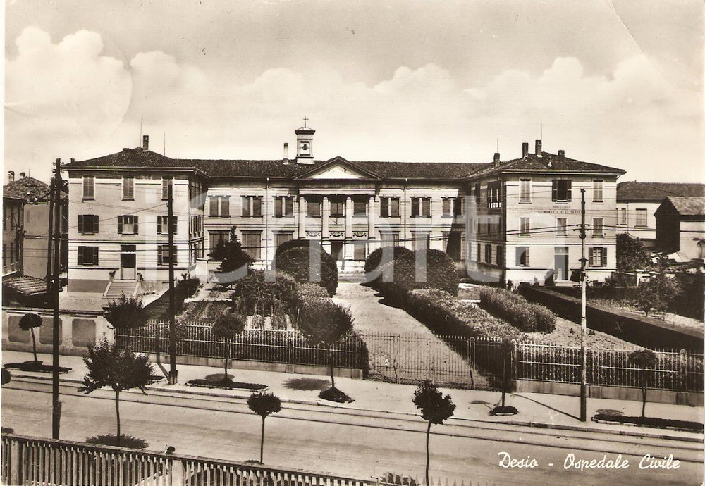 Cartolina originale da collezione 1965 Desio MI Scorcio panoramico OSPEDALE CIVILE Cartolina FG VG 1