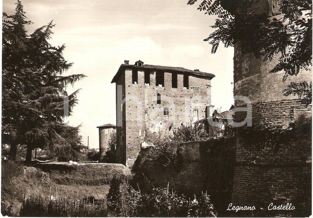 Cartolina originale da collezione 1960 circa LEGNANO (MI) Scorcio panoramico del CASTELLO *Cartolina FG VG 1