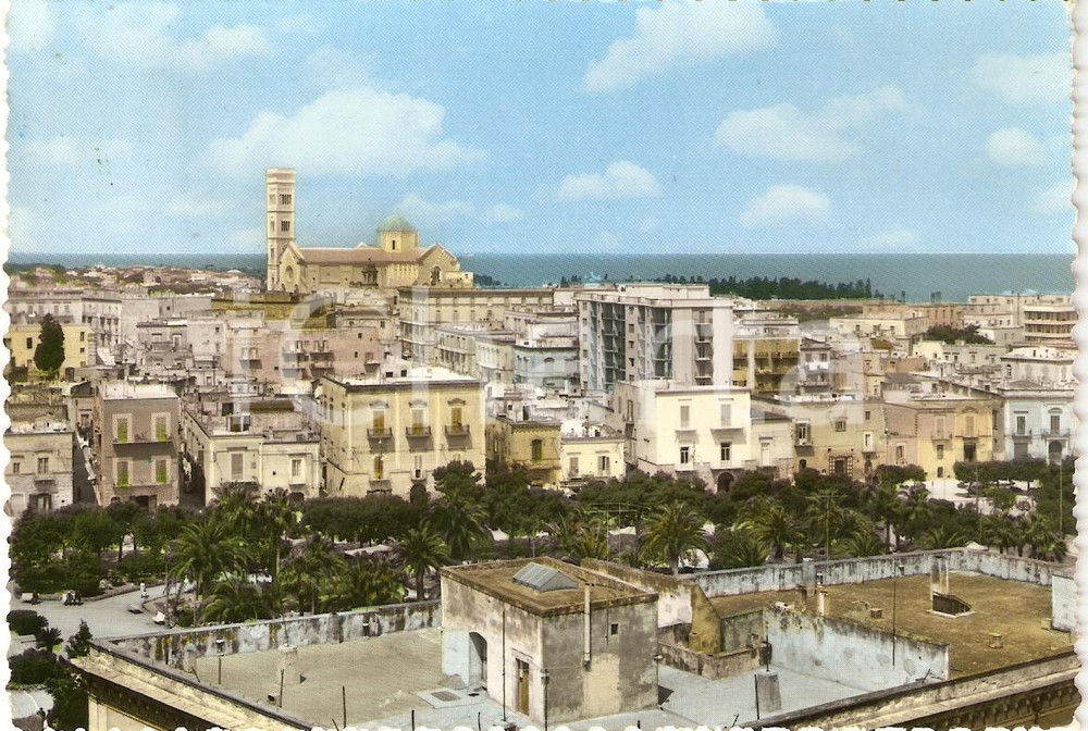 Cartolina originale da collezione 1962 BISCEGLIE (BT) Veduta aerea della cittÃ  *Cartolina postale FG VG 1