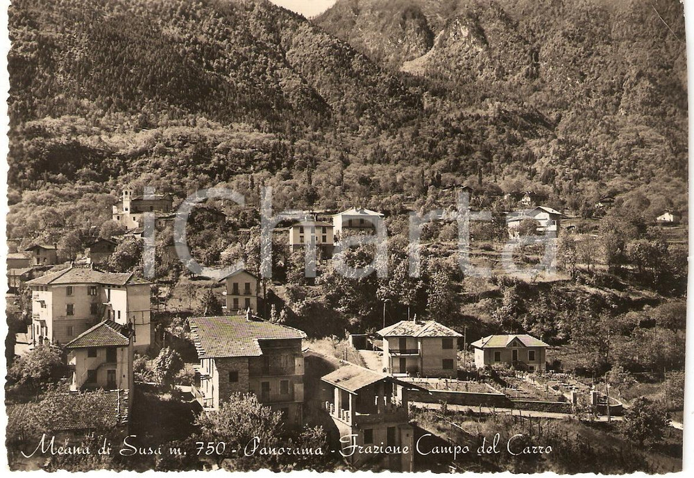 Cartolina originale da collezione 1955 ca MEANA DI SUSA (TO) Panorama Frazione CAMPO DEL CARRO *Cartolina FG NV 1