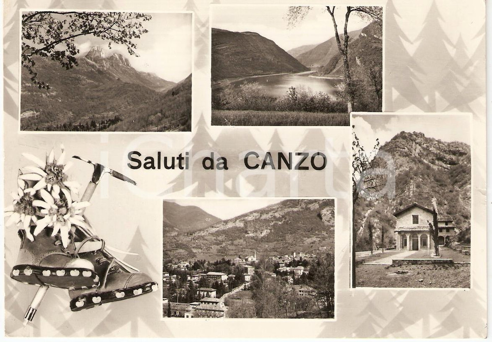 Cartolina originale da collezione 1961 CANZO CO Scorcio panoramico VEDUTINE Cartolina FG VG 1