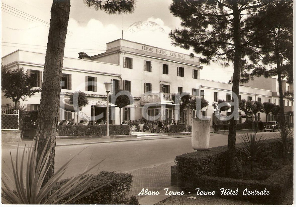 Cartolina originale da collezione 1963 ABANO TERME (PD) Terme HOTEL CENTRALE Cartolina animata FG VG 1