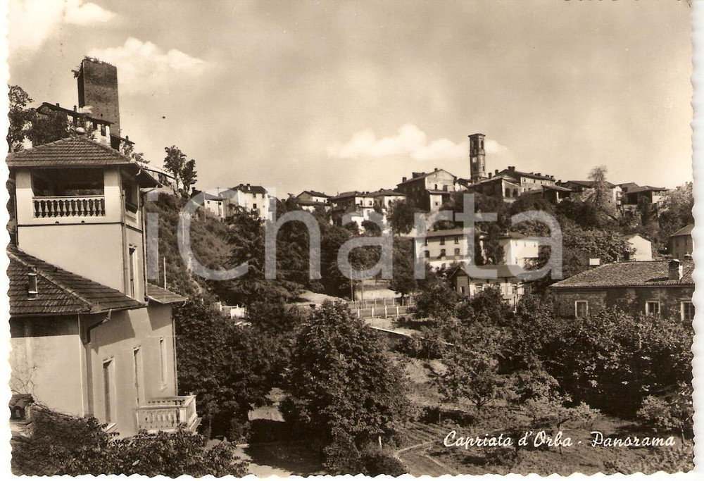 Cartolina originale da collezione 1954 CAPRIATE D ORBA AL Scorcio panoramico Cartolina FG VG 1