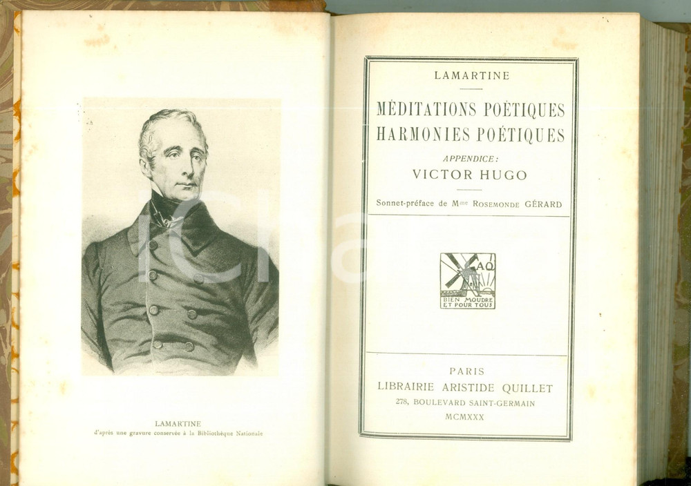 1930 Alphonse DE LAMARTINE Méditations poétiques Harmonies *Classiques QUILLET