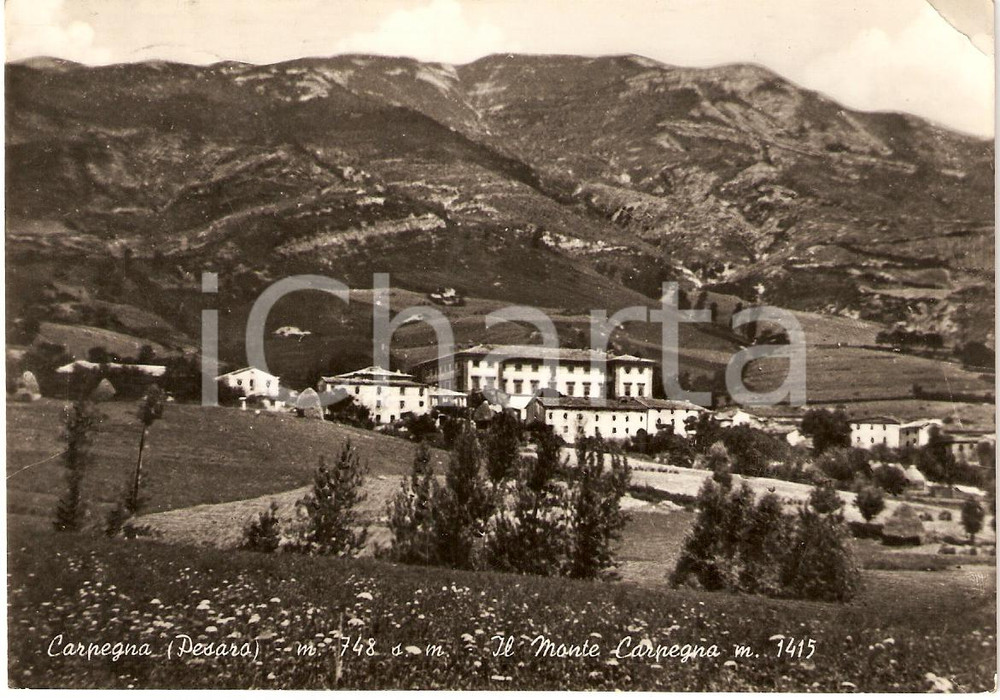 Cartolina originale da collezione 1955 CARPEGNA PU Panorama MONTE CARPEGNA Cartolina FG VG 1