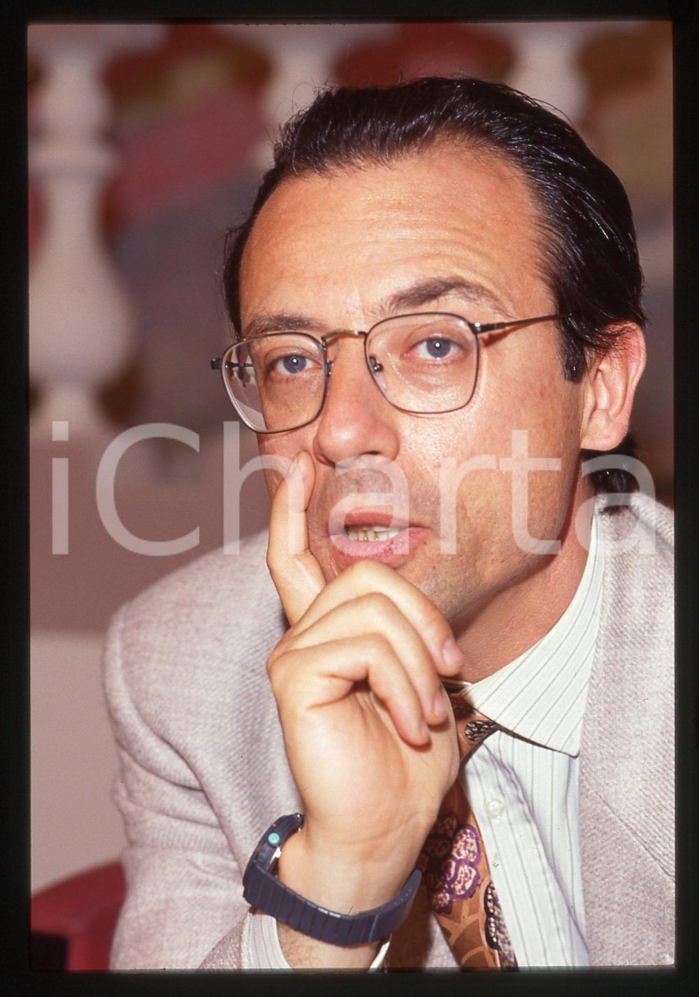 Fotografia d epoca originale 35mm vintage slide 1990 ca CINEMA Mattia SBRAGIA Ritratto dell attore 2 1