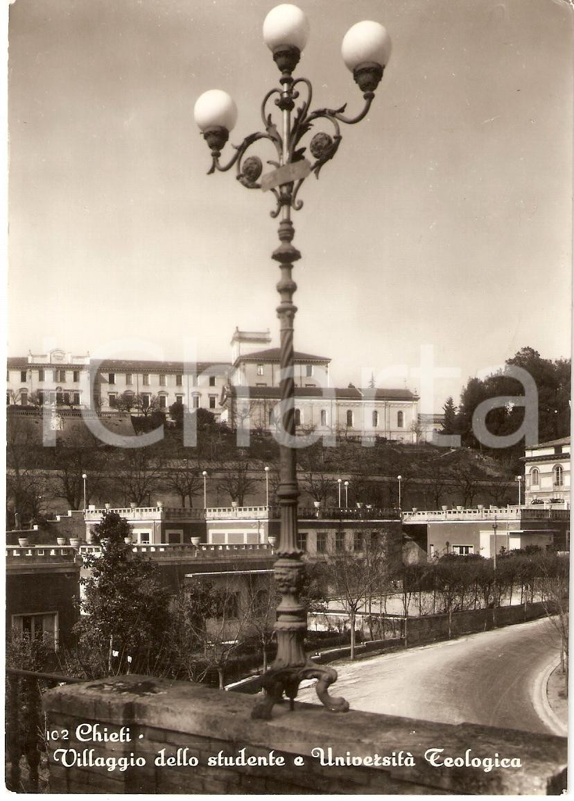 Cartolina originale da collezione 1953 CHIETI Villaggio dello studente UNIVERSITA  TEOLOGICA Cartolina FG VG 1