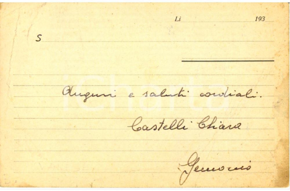 Autografo originale 1930 ca PNF GEMONIO VA Cartolina Chiara CASTELLI Fascio Femminile DANNEGGIATA 1
