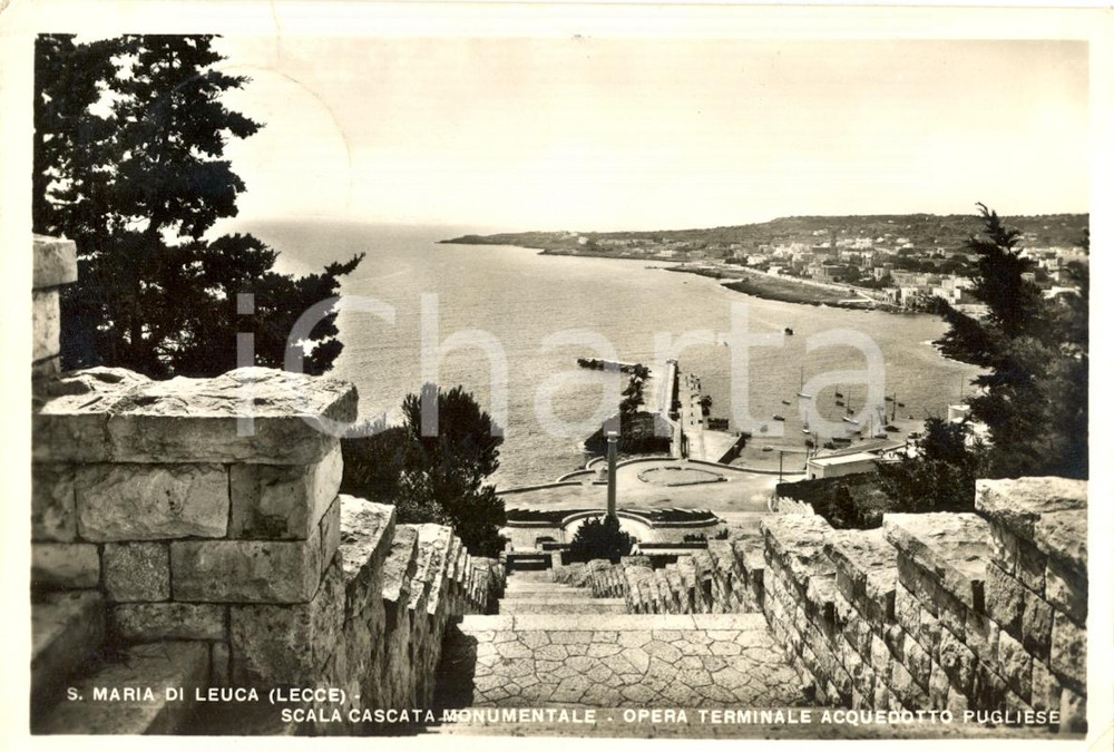 Cartolina originale da collezione 1961 SANTA MARIA DI LEUCA LE Scala cascata monumentale Cartolina FG VG 1