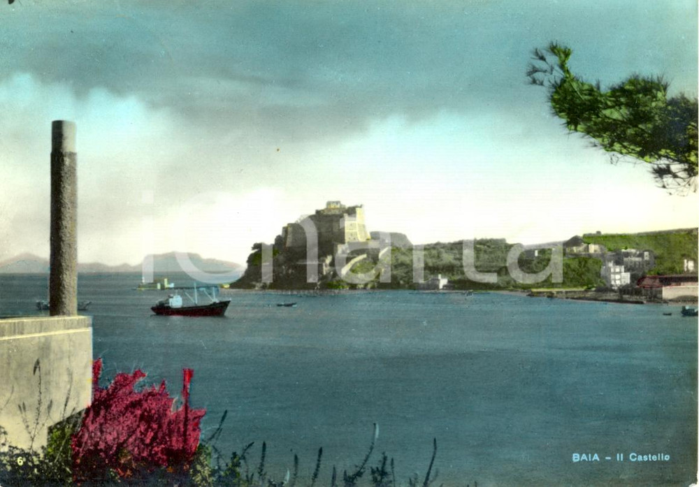 Cartolina originale da collezione 1950 ca BAIA (NA) Veduta del CASTELLO ARAGONESE *Cartolina ANIMATA FG VG 1
