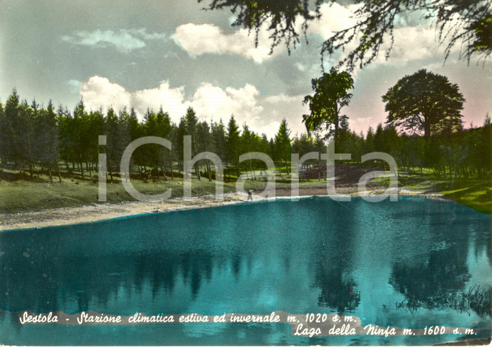 Cartolina originale da collezione 1950 ca SESTOLA MO Stazione climatica e lago della Ninfa Cartolina FG NV 1