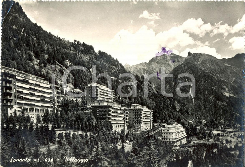 Cartolina originale da collezione 1954 SONDALO (SO) Veduta generale di VILLAGGIO *Cartolina postale FG VG 1