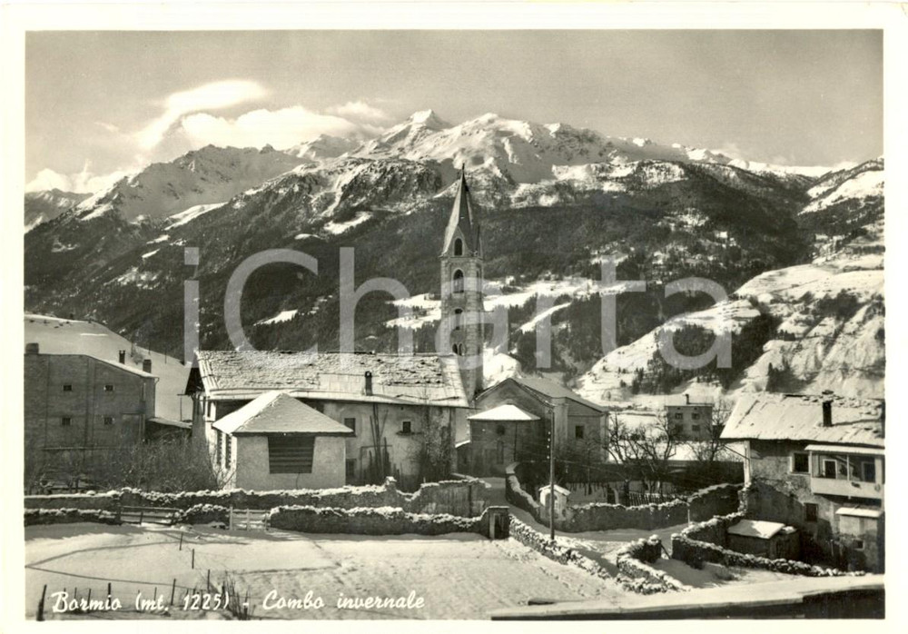 Cartolina originale da collezione 1950 ca BORMIO SO Chiesa del SANTO CROCIFISSO Combo Cartolina postale FG VG 1