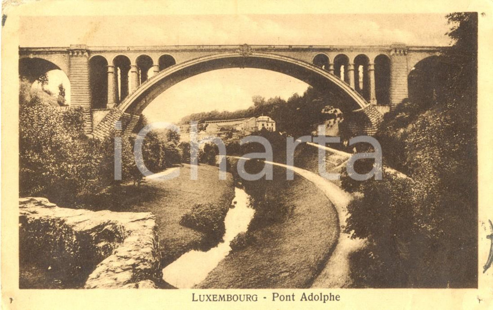 Cartolina originale da collezione 1930 ca LUXEMBOURG (L) Pont Adolphe *Cartolina postale FP VG 1