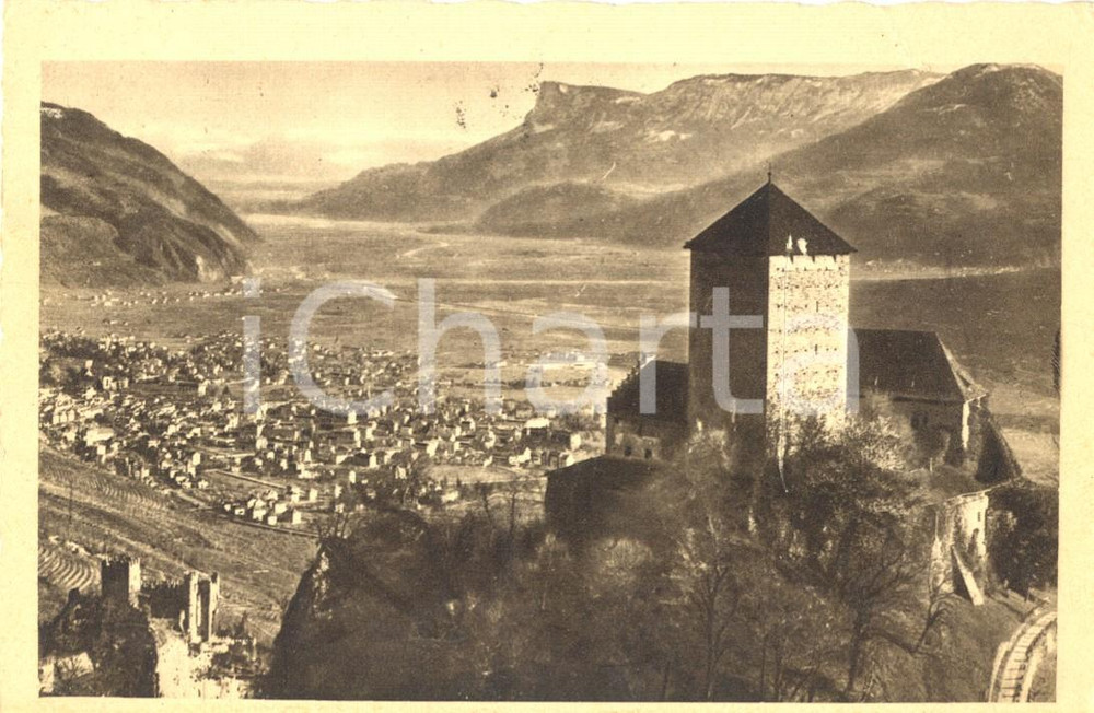 Cartolina originale da collezione 1949 MERANO BZ Panorama da CASTEL TIROLO Cartolina postale FP VG 1